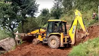 Hilly Area, JCB Backhoe 3DX Super Machine Home Foundation Hilly Area