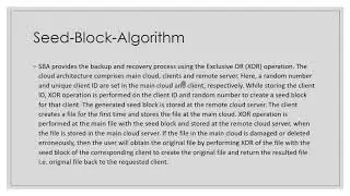 Data backup, data recovery in cloud | Literature Review