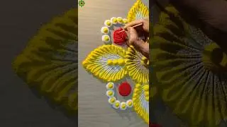 Navratri Day 4 Yellow Colour Rangoli #navratri #rangolidesigns #diwalirangoli #shorts
