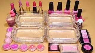 *Pink Collection* Mixing shadow Section,glitter Section, Lip Section, Nail polish Section into Slime