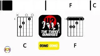 U2 - The Three Sunrises &bull; Bass & Drums | Scrolling Guitar Chords & Lyrics