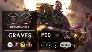 Graves Mid vs Akali - KR Grandmaster Patch 9.13