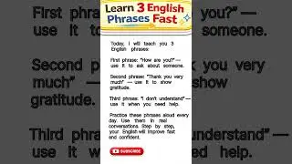 Learn 3 English Phrases in 30 Seconds ⏱️ || Speak English Confidently