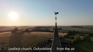 Leafield church, Oxfordshire, seen from the air in 2025