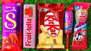 Sweet video Asmr Giant Rainbow Watermelon Gummy Candy Cutting ASMR | Unpacking chocolate eat