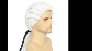 Smiffys Court Wig White Black Ribbon & Ringlets adult men fancy dress stage act