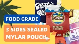 Custom Food Grade Foil Three Side Seal Pouches