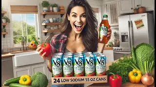 🍅 V8 Low Sodium Original 100% Vegetable Juice, Vegetable Blend | Best V8 Low Sodium 55 Oz Cans 24 PK