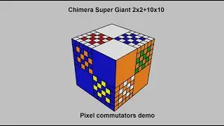 Chimera Super Giant 2x2+10x10 pixel commutators demo