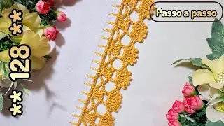 Barrado De Crochê nº 128 Com Cinco Carreiras Confira o Passo a Passo