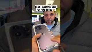 HE GOT SCAMMED $800 FOR FAKE IPHONE 😱 #shorts #apple #iphone15promax #iphone #ios #android #samsung