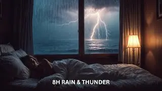 Sleep Instantly with Heavy Rain & Thunder Sounds 🌩️ Thunderstorm by the Sea (8 Hours) #rainambience