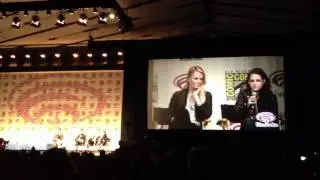 Kristen Stewart and Charlize Theron at Wondercon 2012