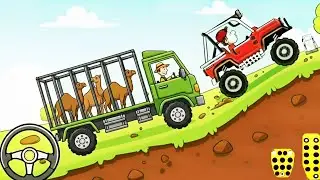 Hill Climb Racing Vs Truck Wild Animals Transport Driving #4 - Car Truck Game - Android Gameplay