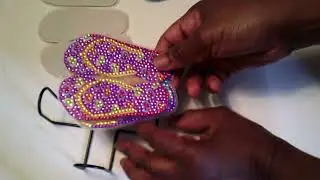Applying cork backs to Diamond Painting Acrylic Coasters; Flip Flops