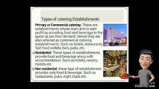 Introduction to Hotel and Catering Industry- food and beverage establishments
