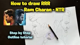 Как рисовать RRR Ram Charan и NTR шаг за шагом // полный урок по эскизу для начинающих