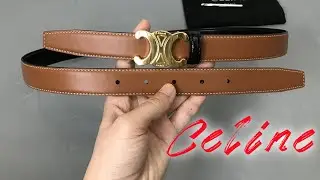 Celine TRIOMPHE Buckle 25mm Double sided Leather Belt Black Tan Review from Supkicks