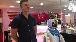 1st UK Robot Waitress Amy like a Princess in Tea Terrance
