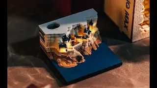 SIWEME Magic Castle 3D Memo Pad with Pen Holder, Paper art 3D Notepad,3D Sticky Notes Creative Gift
