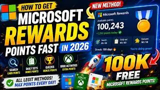 How to get Microsoft Rewards Points Fast in 2026 🔥 NEW 100K FREE Microsoft Rewards Points