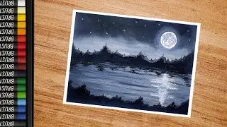 Easy Oil Pastel Night Scenery Painting Tutorial for beginners | Oil Pastel Drawing | 🌃✍️❤️