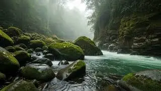 Beautiful Relaxing Peaceful Music &ndash; Soft Piano & River Sounds in Misty Forest for Deep Relaxation