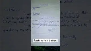 Resignation Letter || How To Write Resignation Letter || Resign Letter