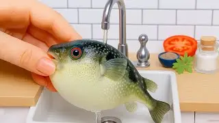 Tiny Fish Recipe🍋 How To Make Mini Puffer Fish Burger In a Tiny Kitchen 🐟 Mini Yummy