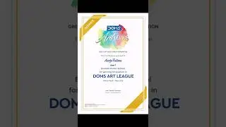 Yeahh!!🥳 My DOMS Art League Certificate🏆|| I'm 1st🥇🥹.@AarfuTheCreativeGirl @CalligraphyWithAarfu