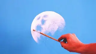 Simple and Clean Moon Painting \\\ Monochromatic Acrylic Painting - Minimalistic Art