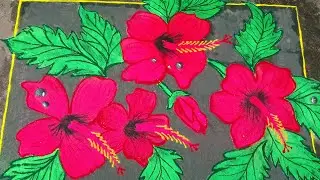 Unique beautiful flower design🌺✨#trending #art #rangoli