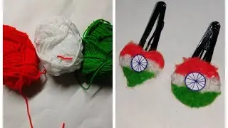 independence day hair clip | indian tricolour hair clip | @CraftitianDebashree 