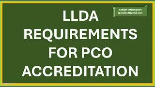 LLDA Requirements for PCO Accreditation