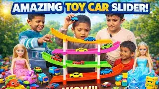 Toy Car Slider Play 🚘 | Kids Enjoyment | Super Fun Toys Video #toycars #kidsvideo  #kidstoys #funny