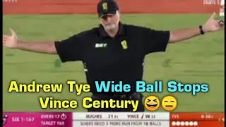 Andrew Tye Wide Ball In Big Bash League | SYS vs PRS | Andrew Tye Wide Ball To Stop Vince Century