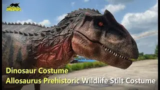 Realistic Allosaurus Prehistoric Wildlife Stilt Costume | Dinosaur Costume