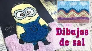Dibujos con sal de colores