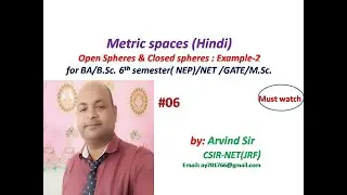 Open Spheres | Examples | Closed spheres  | Real  | B.Sc. 6th sem  | NEP | NET | GATE | JAM | #06