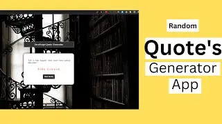 Build a Random Quote Generator | HTML | CSS | JavaScript | Tutorial for Beginners.