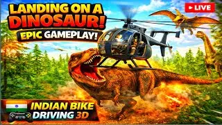 Impossible Helicopter Landing on Dinosaur 🔥 | Indian Bike Driving 3D