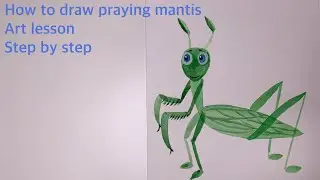 How to draw mantis step by step. Free art lessons. Drawing tutorial and lesson for beginners.