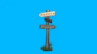 free green/blue screen effects - old signpost - free use