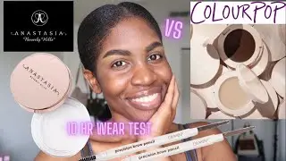 COLOURPOP FEATHER EFFECT BROW STYLING WAX VS ABH BROW FREEZE 10 HR WEAR TEST | PRECISION BROW PENCIL