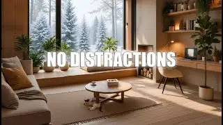 Deep Focus Jazz ❄️ Work Calmly in a Cozy Winter Room (No Distractions) | Winter Cabin Jazz