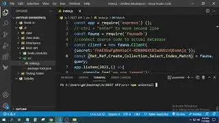 how to uninstall fauna and express using npm in vs code