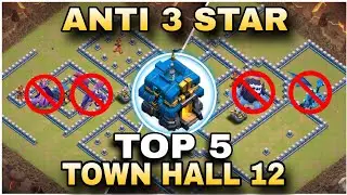 TOP 5 TH12 WAR & CWL BASES 2025 🔥 | Anti 3 Star | Base Links | Clash of Clans 