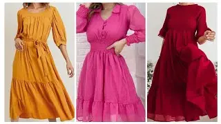Plain chiffon solid colors skater dresses collection 2k22
