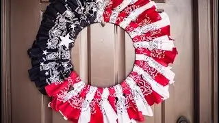 How to make an Easy American Patriotic Bandana Wreath