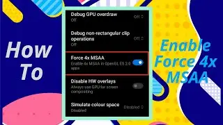 How to Enable Force GPU Rendering In Redmi Note 9 Pro Max | Force 4x MSAA